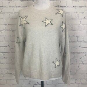 NWT Rails Virgo Sweater Size XS Wool Cashmere Gray White Stars